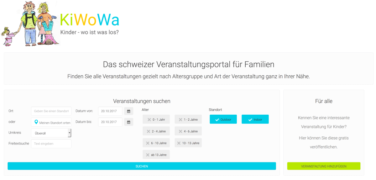 Unterstützt durch Eine Erde: Neues Portal mit Anlässen speziell für&nbsp;Kinder